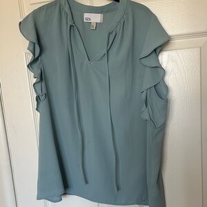 Nordstrom Ruffle Sleeve Blouse - Teal